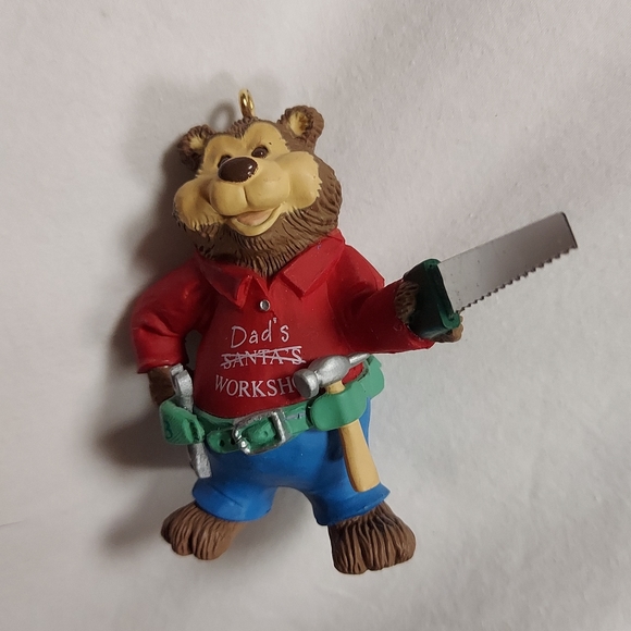 1993 Hallmark Keepsake Ornament Dad Dad's Workshop Teddy Bear - Picture 9 of 9